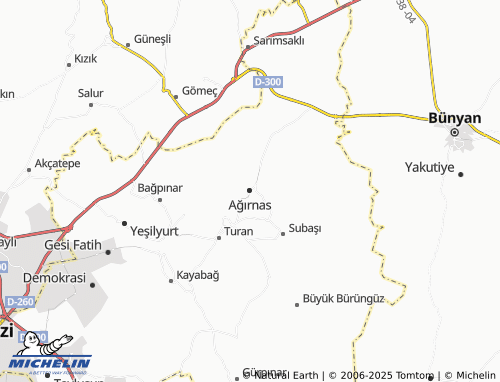 MICHELIN Ağırnas map - ViaMichelin