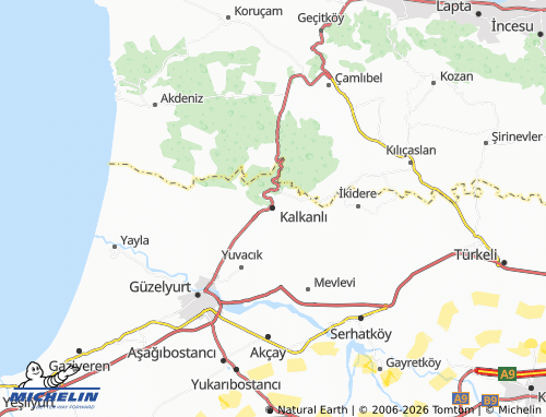 MICHELIN-Landkarte Kalkanlı - ViaMichelin