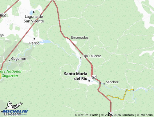 MICHELIN De Guadalupe map - ViaMichelin