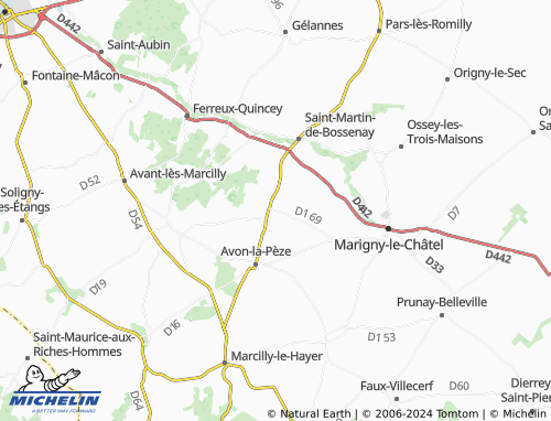 Mapa MICHELIN RignylaNonneuse ViaMichelin