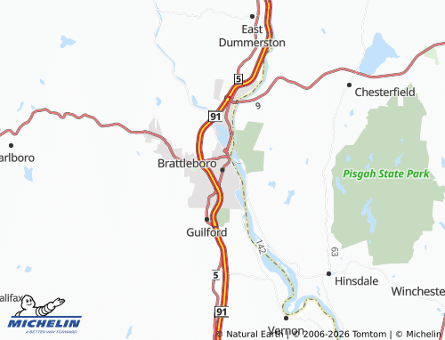 Kaart MICHELIN Brattleboro - ViaMichelin