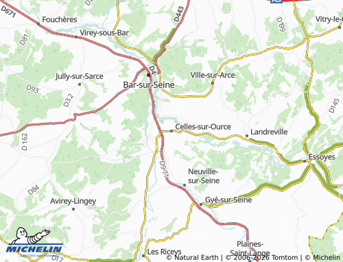 MICHELIN-Landkarte Celles-sur-Ource - ViaMichelin