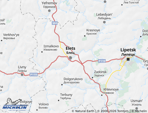 Carte MICHELIN Yeletskiy rayon - ViaMichelin