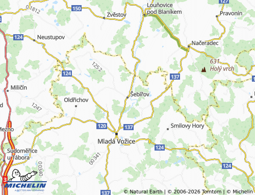 Kaart MICHELIN Šebířov - ViaMichelin