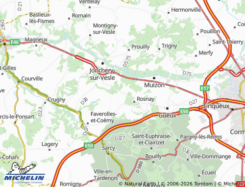 Mapa MICHELIN Courcelles-Sapicourt - ViaMichelin