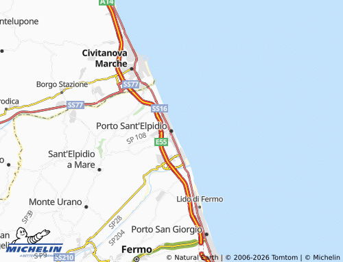 Mappa MICHELIN Porto Sant'Elpidio - ViaMichelin