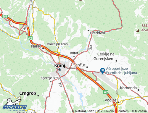 Carte MICHELIN Britof - ViaMichelin