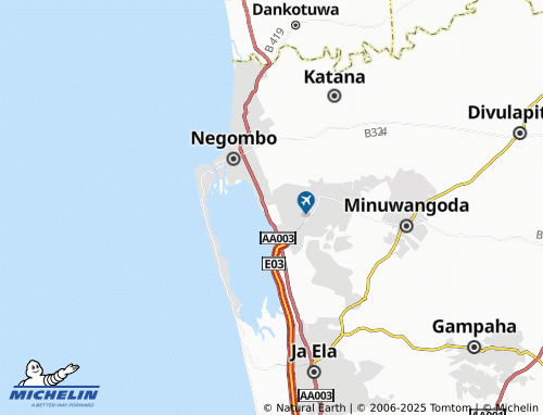 Carte MICHELIN Kurana Katunayaka North - ViaMichelin