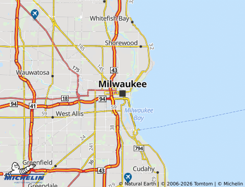 Kaart MICHELIN Milwaukee - ViaMichelin