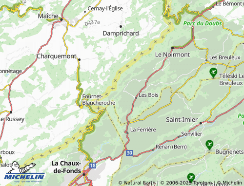 Carte MICHELIN Cerneux-Godat - ViaMichelin
