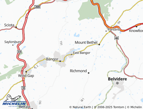 MICHELIN East Bangor map - ViaMichelin