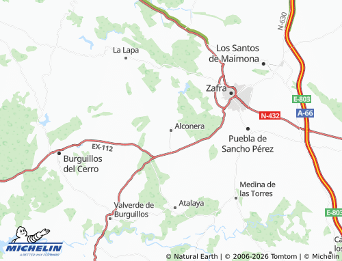 MICHELIN Alconera map - ViaMichelin