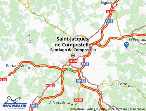 Carte MICHELIN Saint-Jacques-de-Compostelle - ViaMichelin