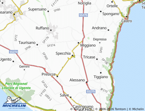 MICHELIN Specchia map - ViaMichelin