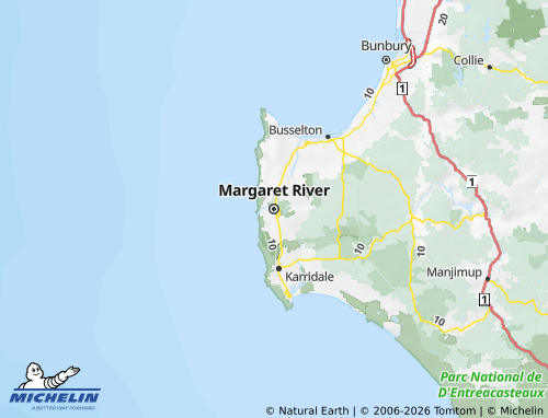 MICHELIN Margaret River Wine Region map - ViaMichelin