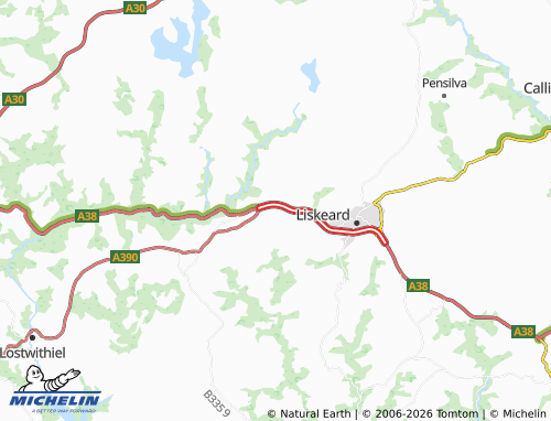 MICHELIN Dobwalls and Trewidland map - ViaMichelin