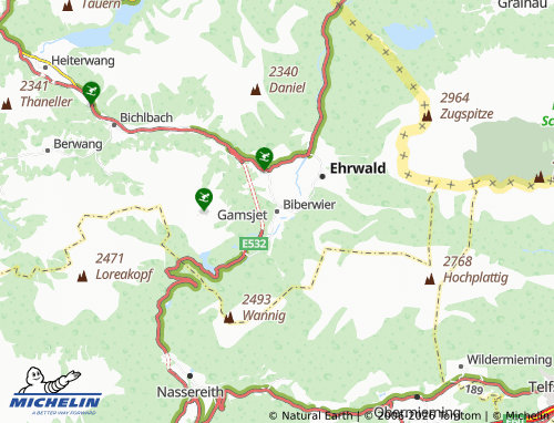MICHELIN-Landkarte Biberwier - ViaMichelin