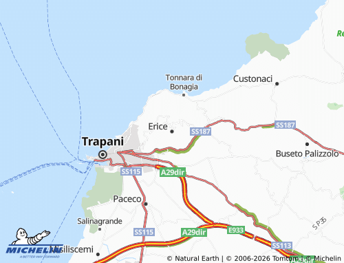 MICHELIN Erice map - ViaMichelin