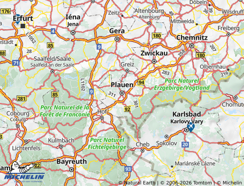 MICHELIN Vogtlandkreis map - ViaMichelin