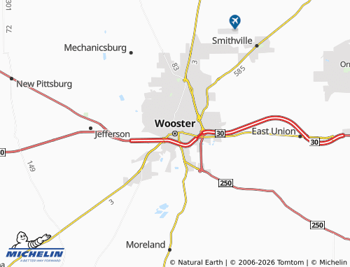 Carte MICHELIN Wooster - ViaMichelin
