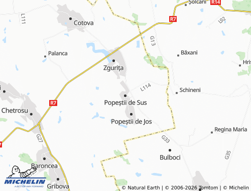 Mapa MICHELIN Popeștii de Sus - ViaMichelin