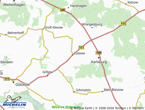 Carte MICHELIN Züssow - ViaMichelin