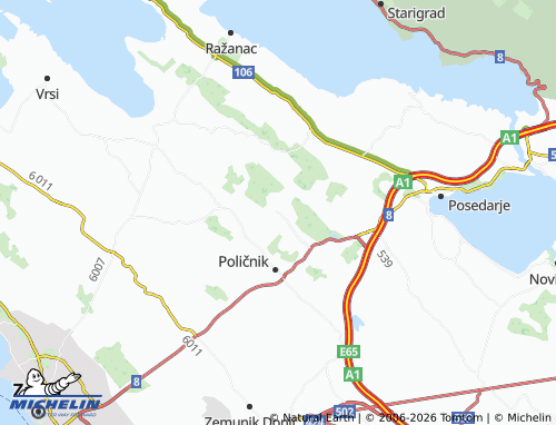 Mapa MICHELIN Lovinac - ViaMichelin