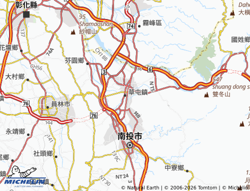 MICHELIN Caotun Township map - ViaMichelin