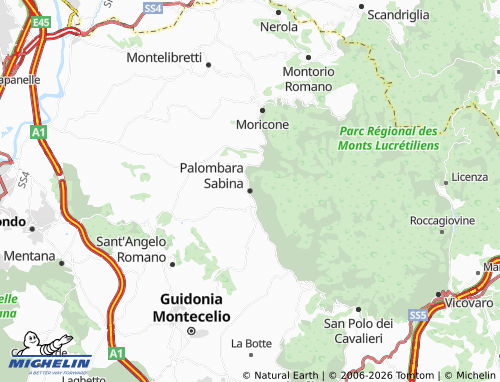 Mappa MICHELIN Palombara Sabina - ViaMichelin