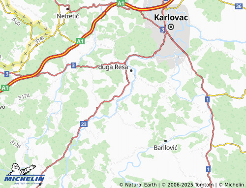 MICHELIN Mrežničke Poljice map - ViaMichelin