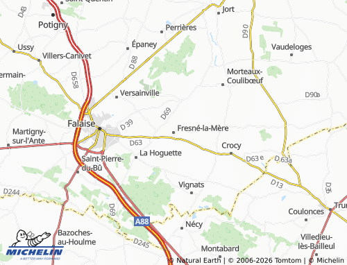 MICHELIN Fresné-la-Mère map - ViaMichelin