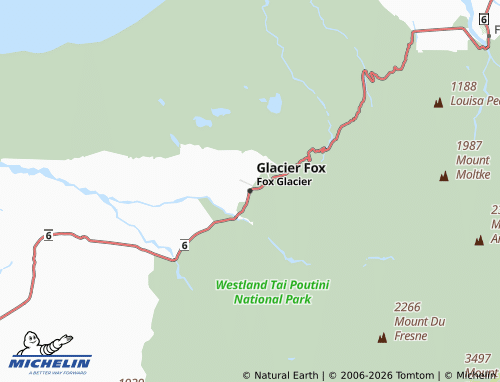 Mapa MICHELIN Glaciar Fox - ViaMichelin