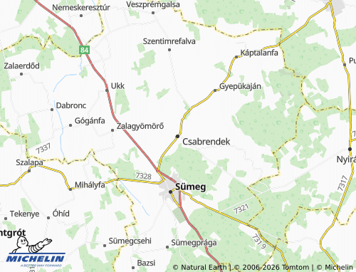 MICHELIN-Landkarte Csabrendek - ViaMichelin