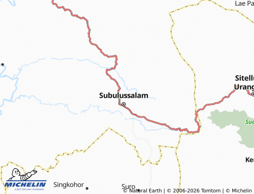 Mappa MICHELIN Subulussalam Timur - ViaMichelin