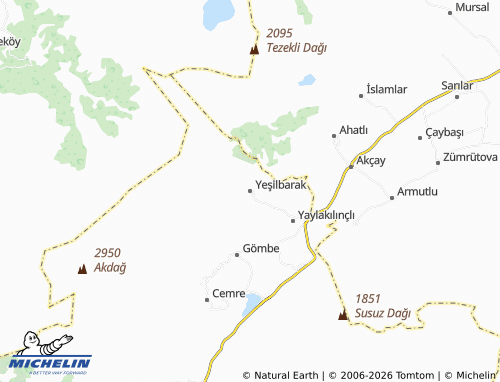 MICHELIN Yeşilbarak map - ViaMichelin