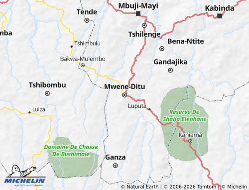 Mappa MICHELIN Mwene-Ditu - ViaMichelin