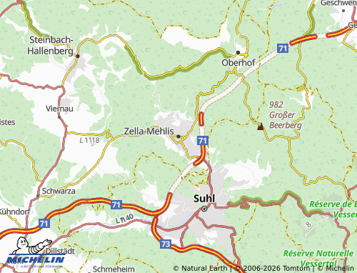 MICHELIN Zella-Mehlis map - ViaMichelin