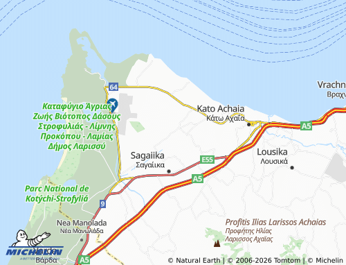 MICHELIN Kato Limnochori map - ViaMichelin
