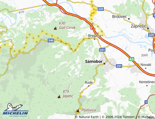 Mapa MICHELIN Vratnik Samoborski - ViaMichelin