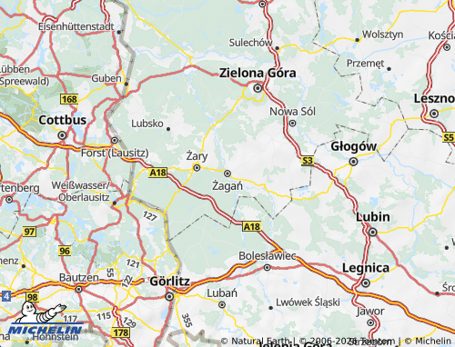 Mapa MICHELIN Żagański - ViaMichelin