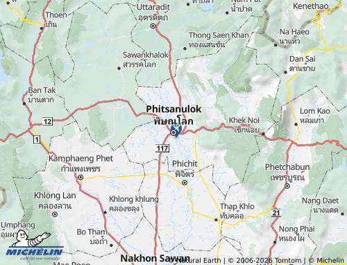 Carte MICHELIN Province de Phitsanulok - ViaMichelin