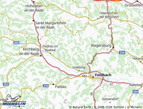MICHELIN Edelsbach bei Feldbach map - ViaMichelin