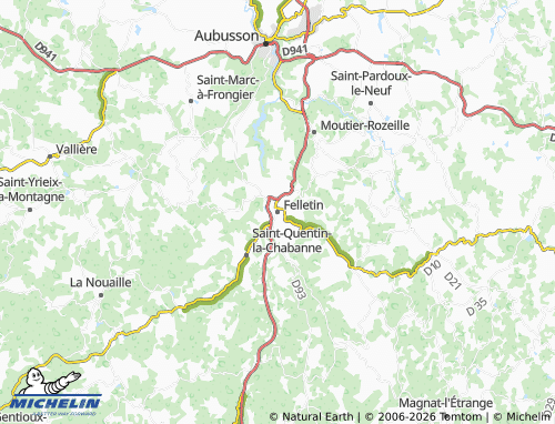 Mapa MICHELIN Felletin - ViaMichelin