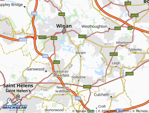 MICHELIN Bryn Gates map - ViaMichelin