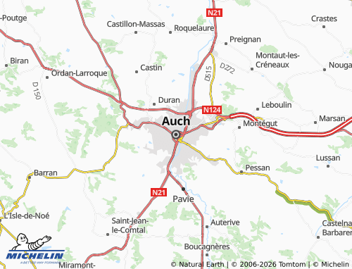Mapa MICHELIN Auch - ViaMichelin
