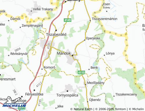 MICHELIN Mándok map - ViaMichelin
