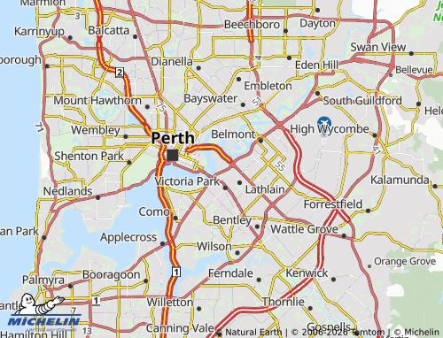 Mapa MICHELIN Burswood - ViaMichelin