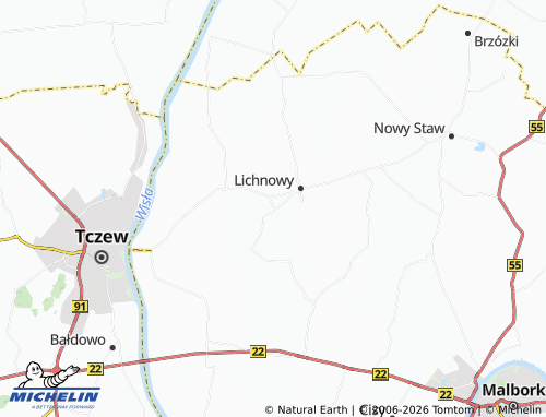 MICHELIN Lichnówki map - ViaMichelin