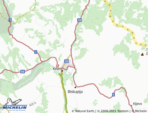 MICHELIN Kninsko Polje map - ViaMichelin