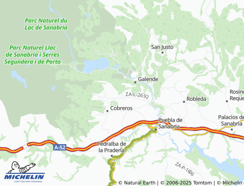 MICHELIN Quintana de Sanabria map - ViaMichelin